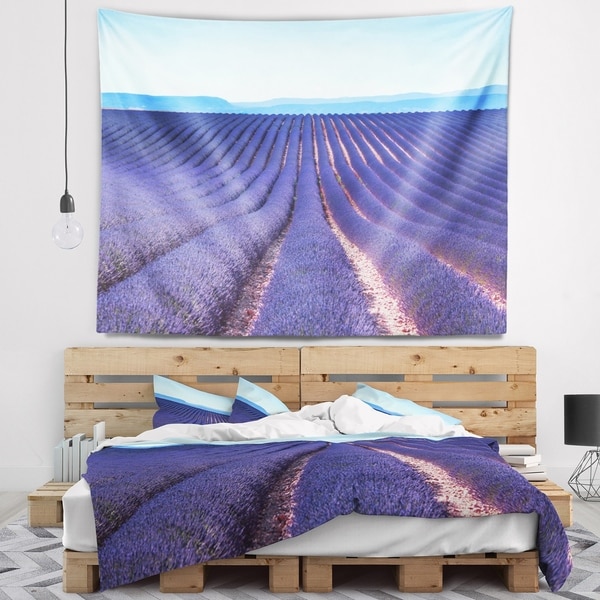 Designart 'Endless Rows of Lavender Flowers' Floral Wall Tapestry