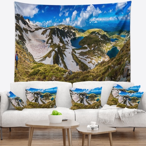 Designart 'Clouds Over Seven Rila Lakes' Landscape Wall Tapestry