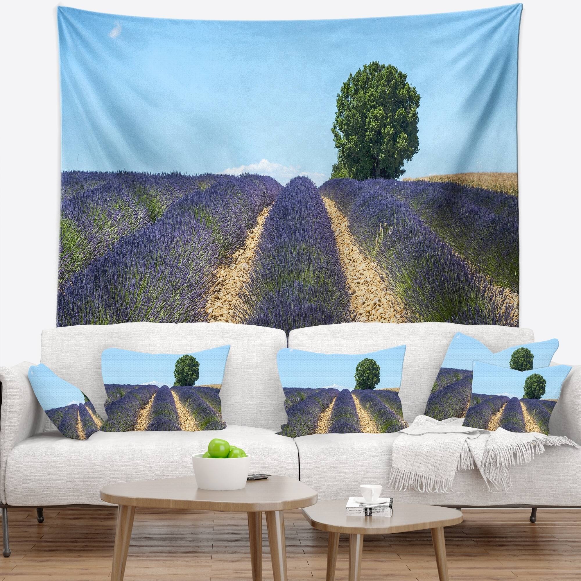 Designart 'Beautiful Rows of Lavender in France' Landscape Wall ...