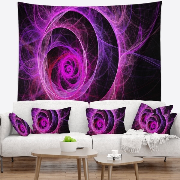 Designart 'Exotic Pink Flower' Floral Wall Tapestry