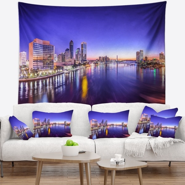 Designart 'Jacksonville Florida City Cityscape' Photography Wall Tapestry