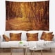 Designart 'yellow Forest And Fallen Leaves' Modern Forest Wall Tapestry 