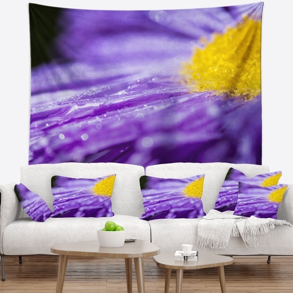 Designart 'Large Violet Flower Petal Close up' Flower Wall Tapestry