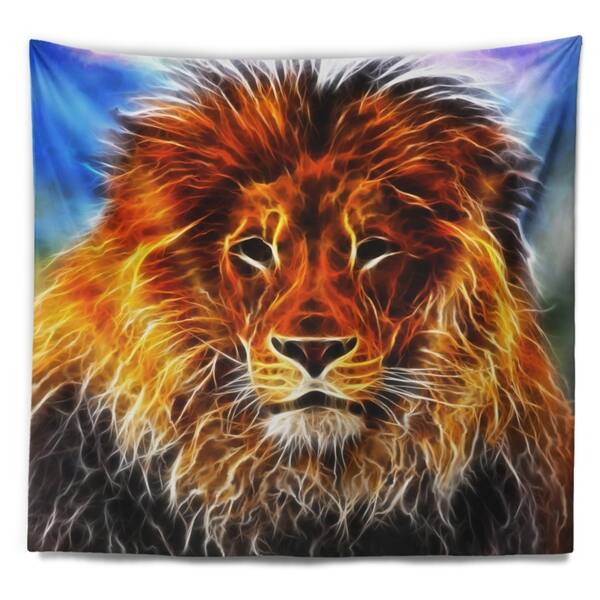 Shop Designart Drawing Of The King Of Jungle Animal Wall Tapestry On Sale Overstock