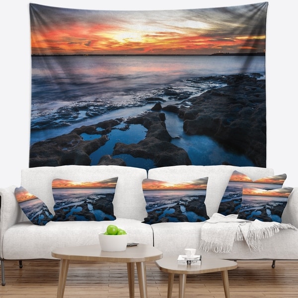 Designart 'Beautiful Blue Waters in Australia Beach' Seashore Wall Tapestry