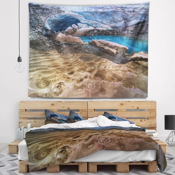 Designart 'Brilliant Turquoise Melt Pool' Landscape Wall Tapestry