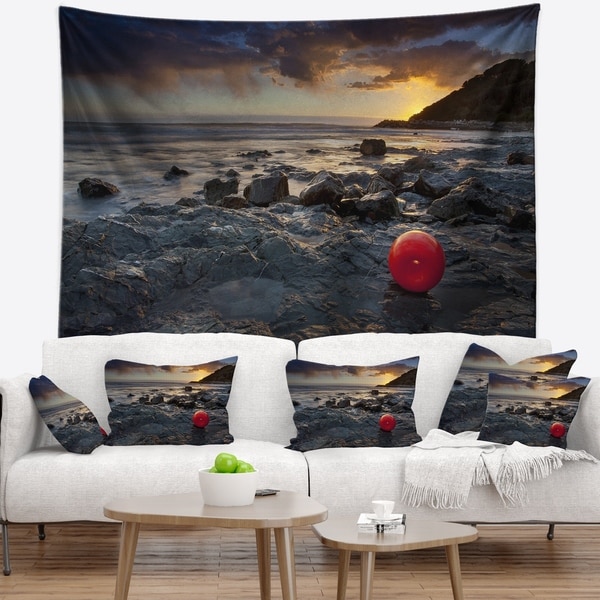 Designart 'Sunset at Livorno Italy' Landscape Photography Wall Tapestry