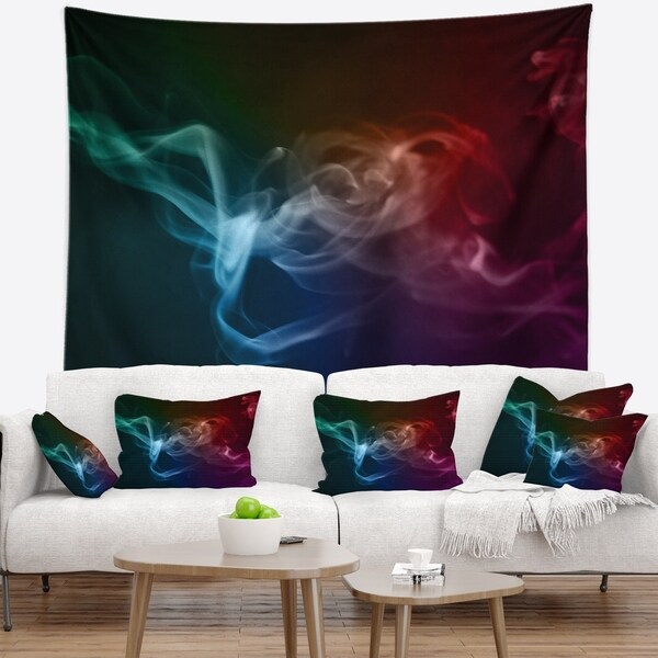 Designart 'Abstract Fractal Smoke Waves' Abstract Wall Tapestry