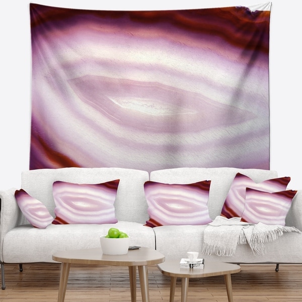 Designart 'Pink Agate Geode Geological Crystals' Abstract Wall Tapestry