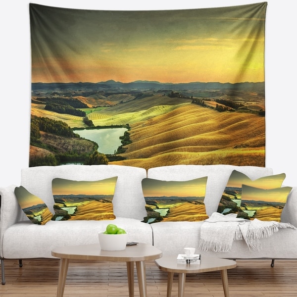 Designart 'Rural Landscape Italy Panorama' Landscape Wall Wall Tapestry