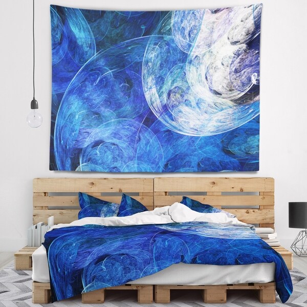 Designart 'Blue Swirling Clouds' Abstract Wall Tapestry