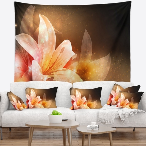 Porch & Den 'Shining Brown Fractal Flower' Floral Wall Tapestry