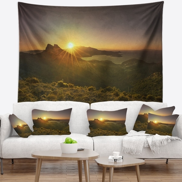 Designart 'Volterraio and Portoferraio Bay' Landscape Wall Wall Tapestry
