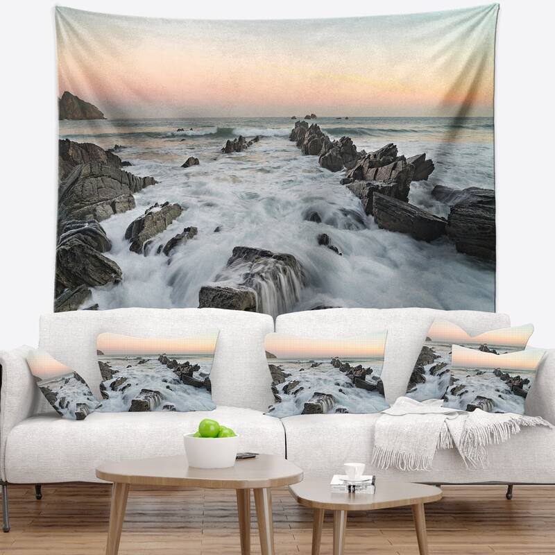 Designart 'Bay of Biscay Atlantic Coast Spain' Landscape Wall Tapestry