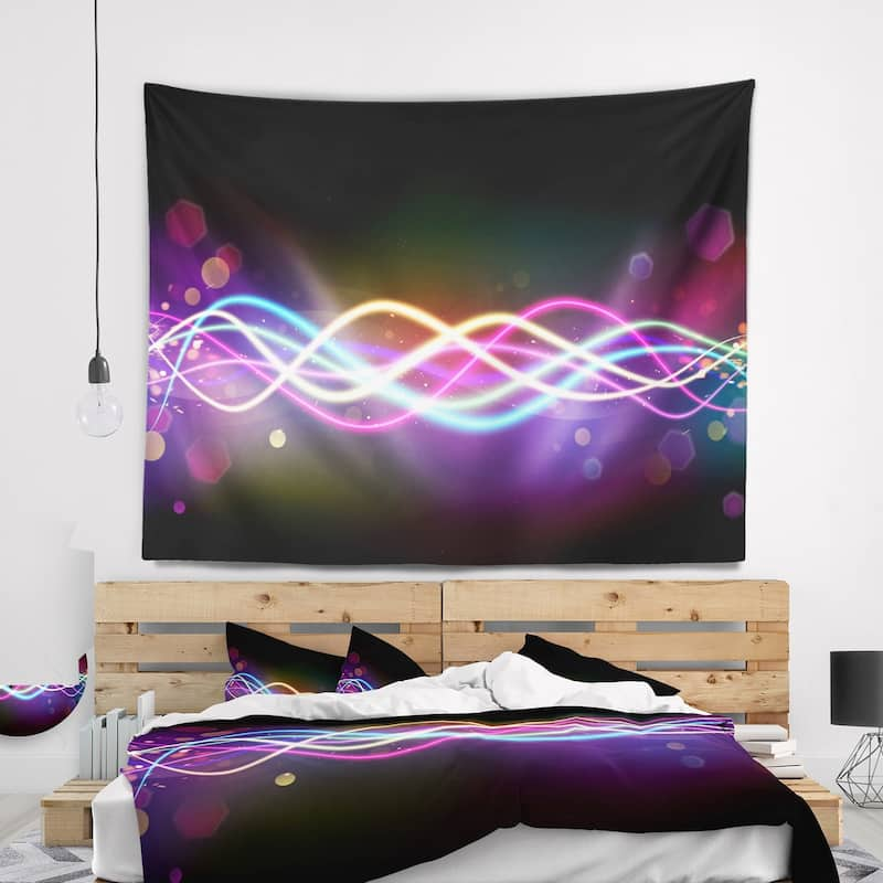 Designart 'Multi colored Tangled Lines' Abstract Wall Tapestry - 60 in. x 50 in.