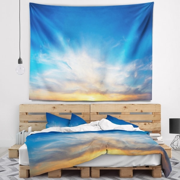 Designart 'Bright Blue Evening Sky Panorama' Contemporary Landscape Wall Tapestry