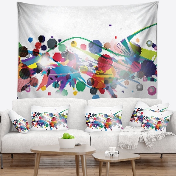 Designart 'Colorful Circles and Shapes' Abstract Wall Tapestry