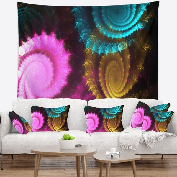 Designart 'Color Swirl Fractal Abstract Background' Abstract Wall Tapestry