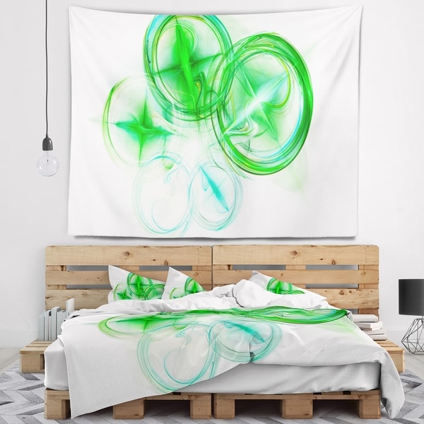 Designart 'Green Fractal Desktop' Abstract Wall Tapestry