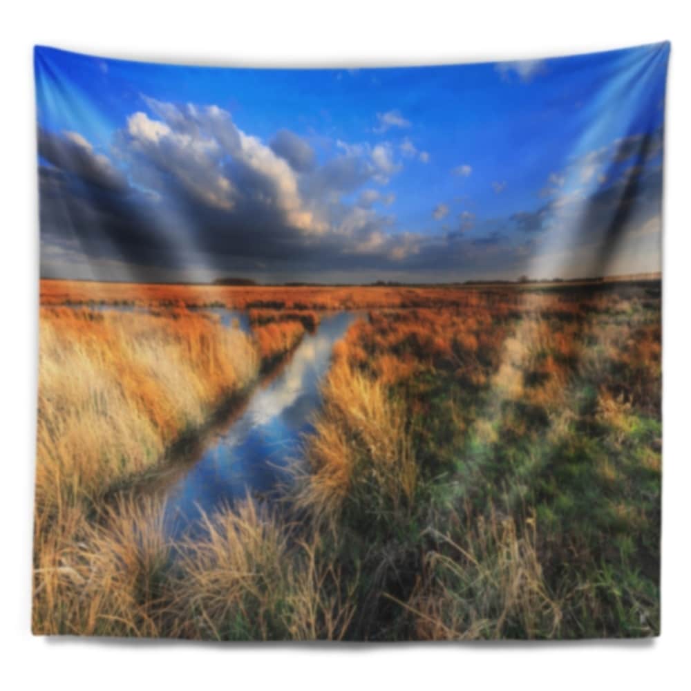 x 68 in x Large: 80 in Designart TAP14801-80-68 Beautiful Meadow with Blue Sky Landscape Tapestry Blanket D/écor Wall Art for Home and Office Created on Lightweight Polyester Fabric