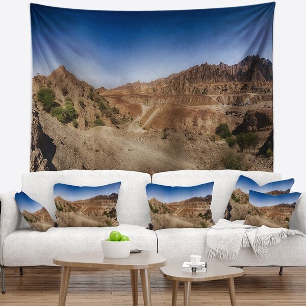 Designart 'Hatta Mountains Landscape' Photography Wall Tapestry