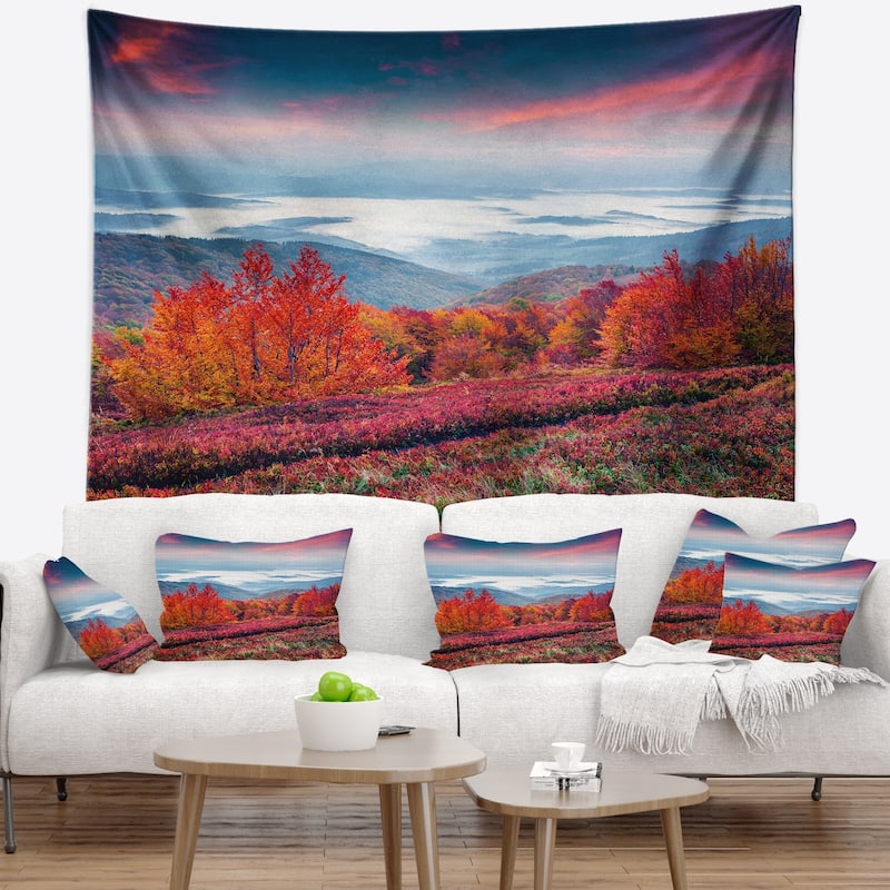 Designart 'Autumn in the Carpathian Mountains' Landscape Wall Tapestry ...