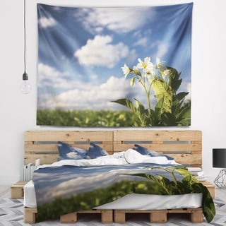 Designart 'Potato Plant Flowers' Landscape Wall Tapestry - Bed Bath ...