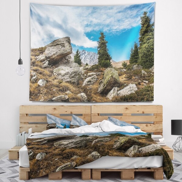Designart 'Tien Shan Mountains in Almaty' Landscape Wall Tapestry