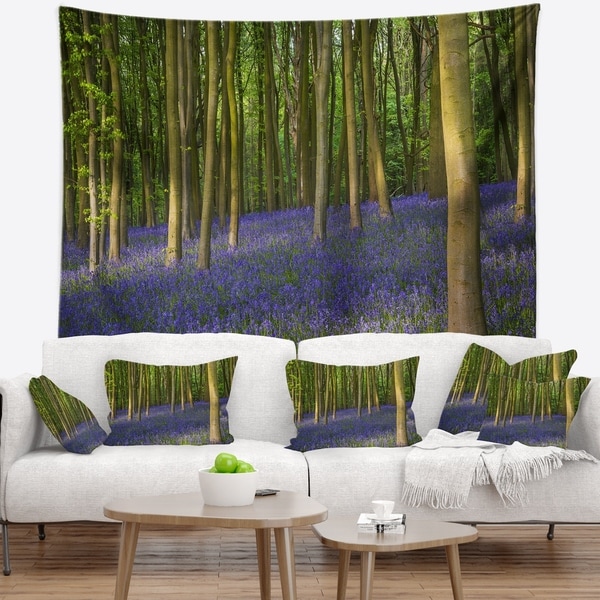 Designart 'Bluebell Woods in Oxfordshire' Landscape Wall Tapestry