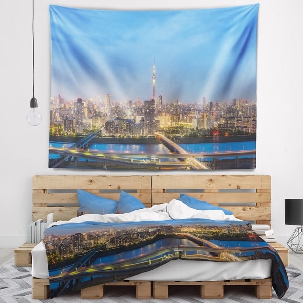 Designart 'Tokyo City View Panorama' Landscape Wall Tapestry