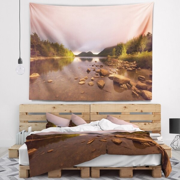 Designart Jordan Pond in Acadia Park Contemporary Landscape Wall