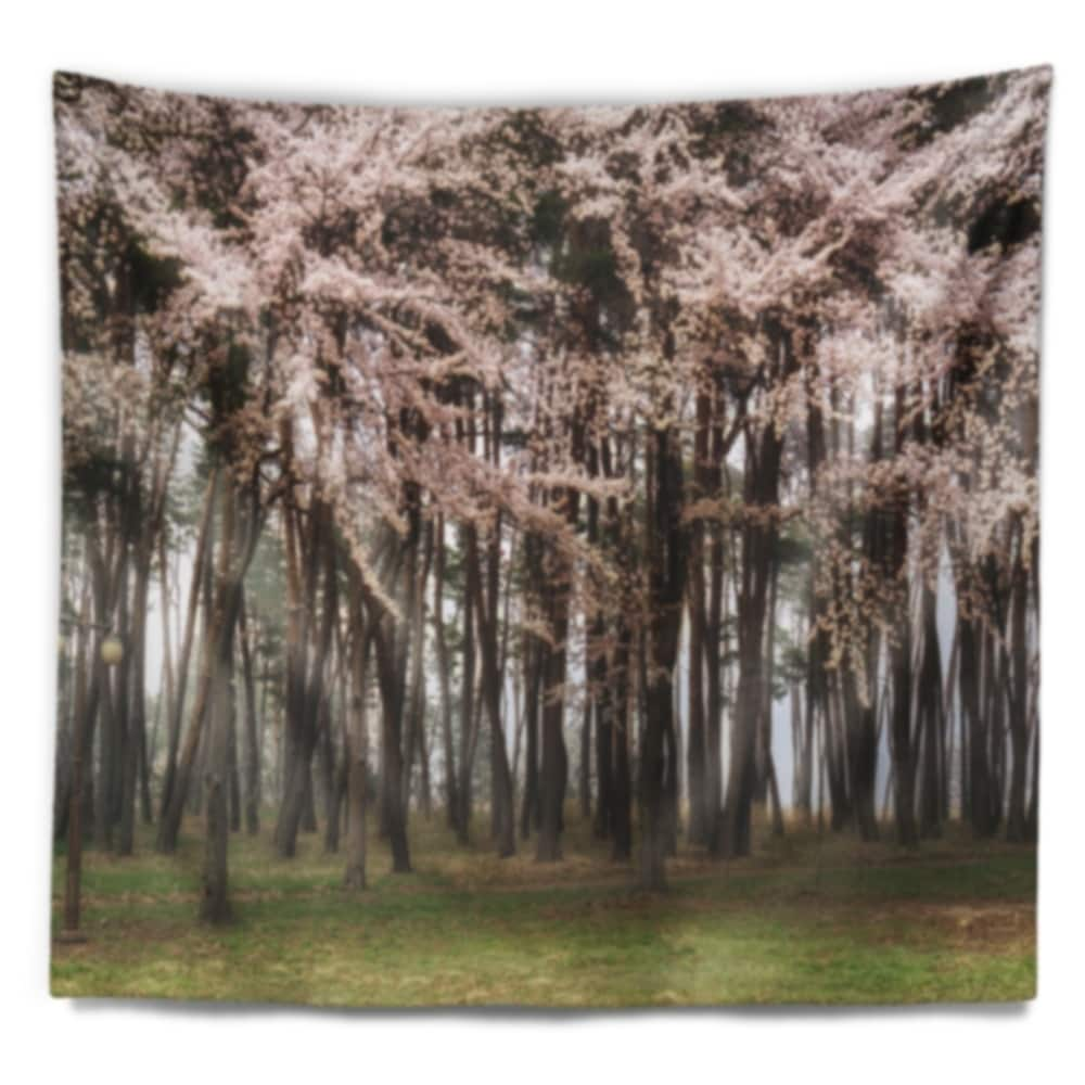 Cherry Blossom Tapestry Trees Forest Sea of Flowers Landscape Wall