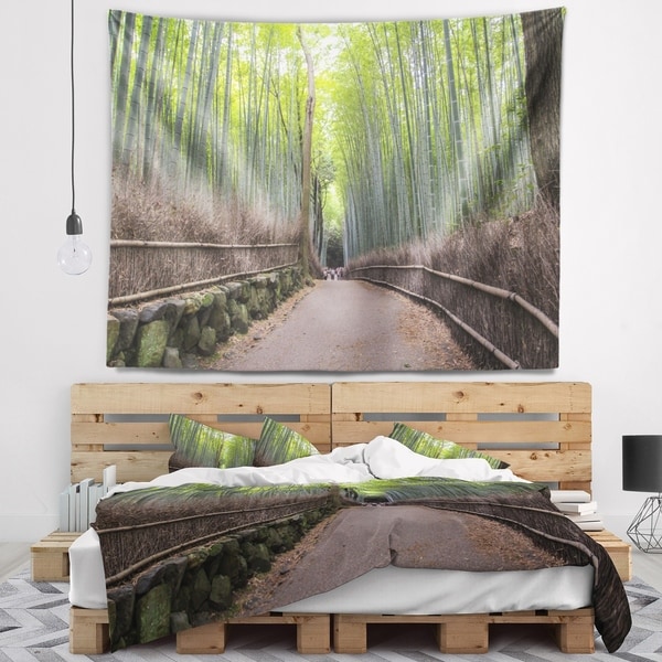 Designart 'Arashiyama Bamboo Path Japan' Forest Wall Tapestry