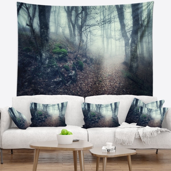 Designart 'Old Style Path in Forest' Landscape Photography Wall Tapestry