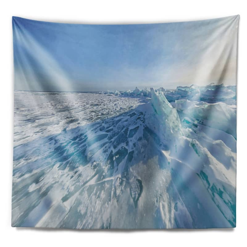 Designart 'Ice Hummocks in Lake Baikal Siberia' Landscape Wall Tapestry ...