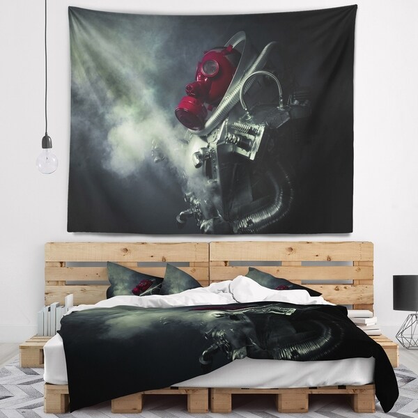 Designart 'Post Apocalyptic Survivor' Abstract Portrait Wall Tapestry