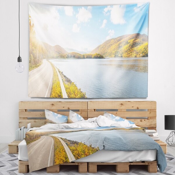 Designart 'Stunning Autumn Mountains Canada' Landscape Wall Tapestry