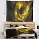 Designart 'far Spherical Galaxy Golden' Abstract Wall Tapestry - Bed 