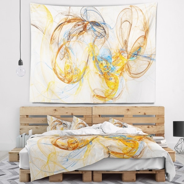 Designart 'Billowing Smoke Yellow' Abstract Wall Tapestry