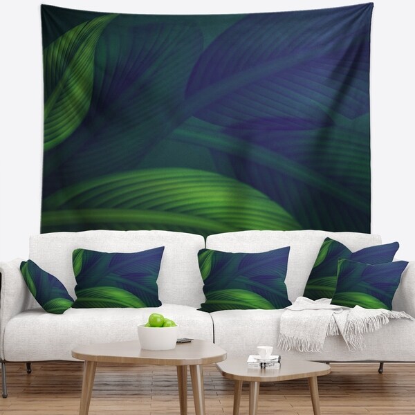 Designart 'Tropic Jungle Leaves Background' Floral Wall Tapestry