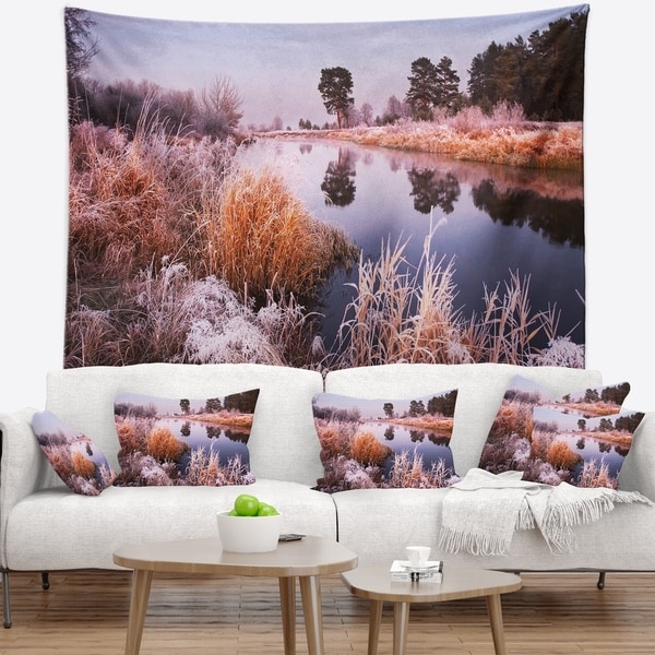 Designart 'Fairy Autumn Dawn Panorama' Landscape Wall Tapestry