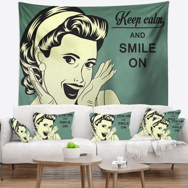 Designart 'Pop Art Retro Woman' Abstract Portrait Wall Tapestry