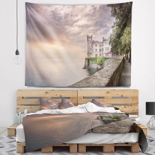Designart 'Miramare Castle at Sunset' Landscape Wall Tapestry - Bed ...