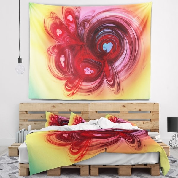 Designart 'Waves Around the Hearts' Abstract Wall Tapestry