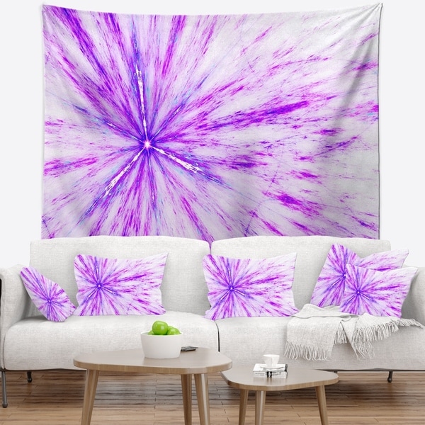 Designart 'Purple Flash of Supernova' Abstract Wall Tapestry