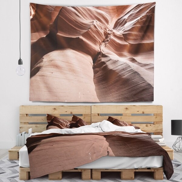 Designart 'Dark Upper Antelope Canyon' Landscape Photography Wall Tapestry