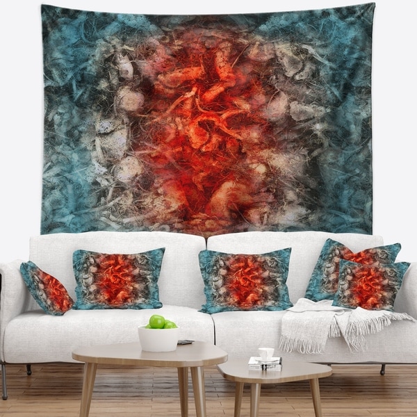 Designart 'Abstract Floral Texture Design' Abstract Wall Tapestry
