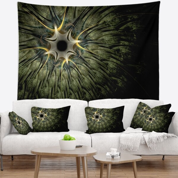 Designart 'Large Symmetrical Fractal Flower Design' Floral Wall Tapestry