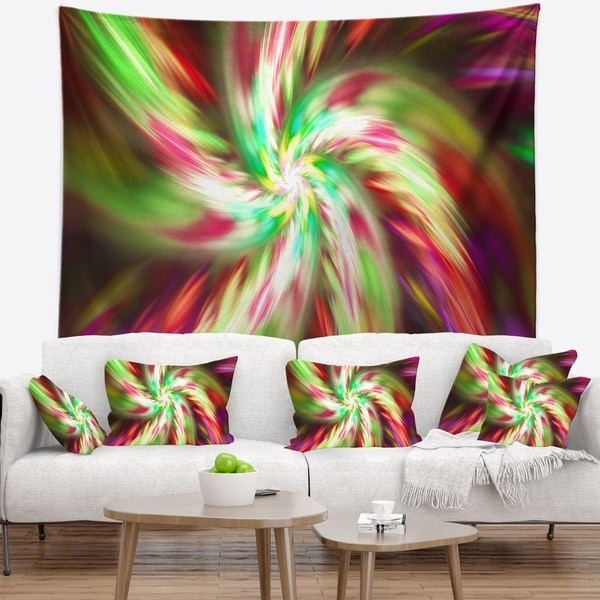 Designart 'Exotic Multi Color Flower Petal Dance' Floral Wall Tapestry
