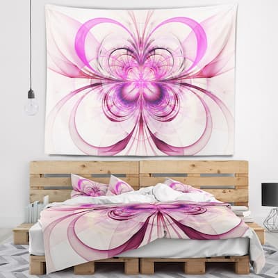 Designart 'Purple Fractal Flower Pattern' Floral Wall Tapestry